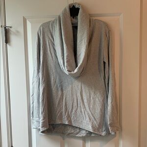 Go Couture Gray Cowl Neck Sweater with Relaxed Fit